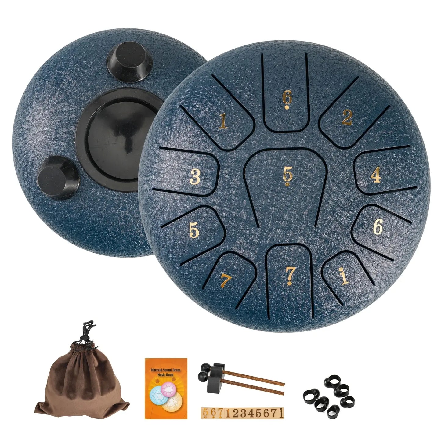 Miwayer 6" Steel Tongue Drum Gift Set | 11-Note Sound Healing Instrument w/Tuning Kit | Yoga/Meditation/Anxiety Relief Tool