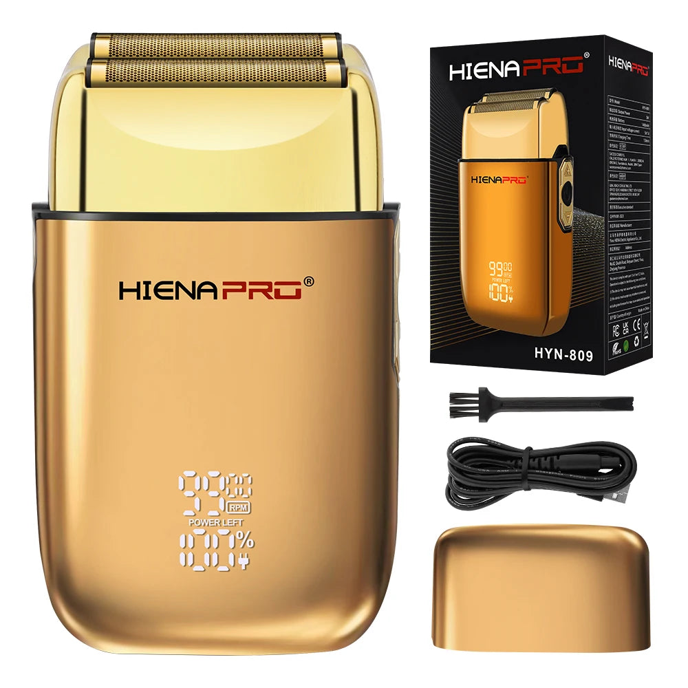 HIENA Shaving Machine Men Electric Shaver Hair Clipper Rechargeable Metal Housing Pro Electric Shaver for Men Electric Home