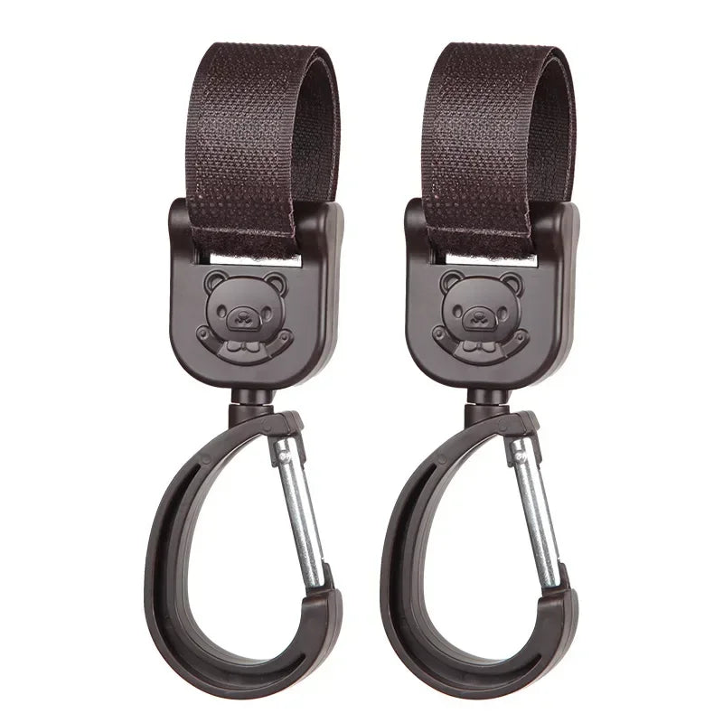 Universal Outdoor Stroller Accessories Baby Pram Hooks Rotate Hanging Bag 360 Degree Cart Organizer Storage Bag Hanger