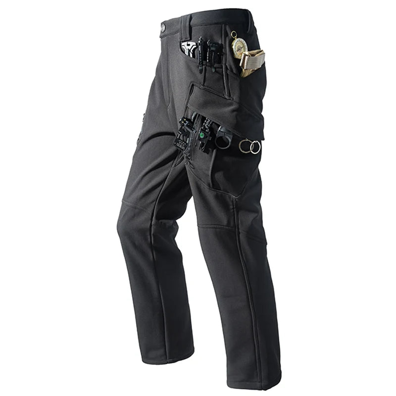 Men's City Cargo Autumn Winter Fleece Softshell Hiking Pants Fishing Climbing Trekking Casual Hunting Camping Trousers M-5XL