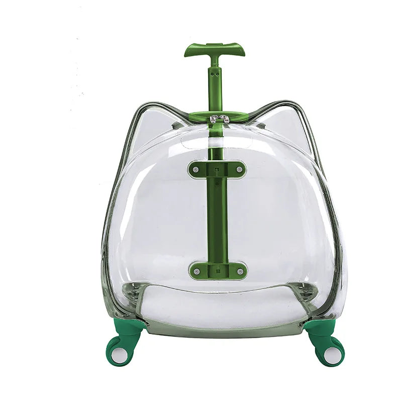 Pet Trolley Case, Fully Transparent Cat Case, Breathable Space Cabin Cat Bag, Outdoor Bag, Portable Small Dog Bag