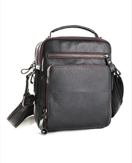 Men's Vintage Wild Horse Leather Single-Shoulder Bag Casual Large-Capacity Crossbody Backpack High-End Genuine Leather