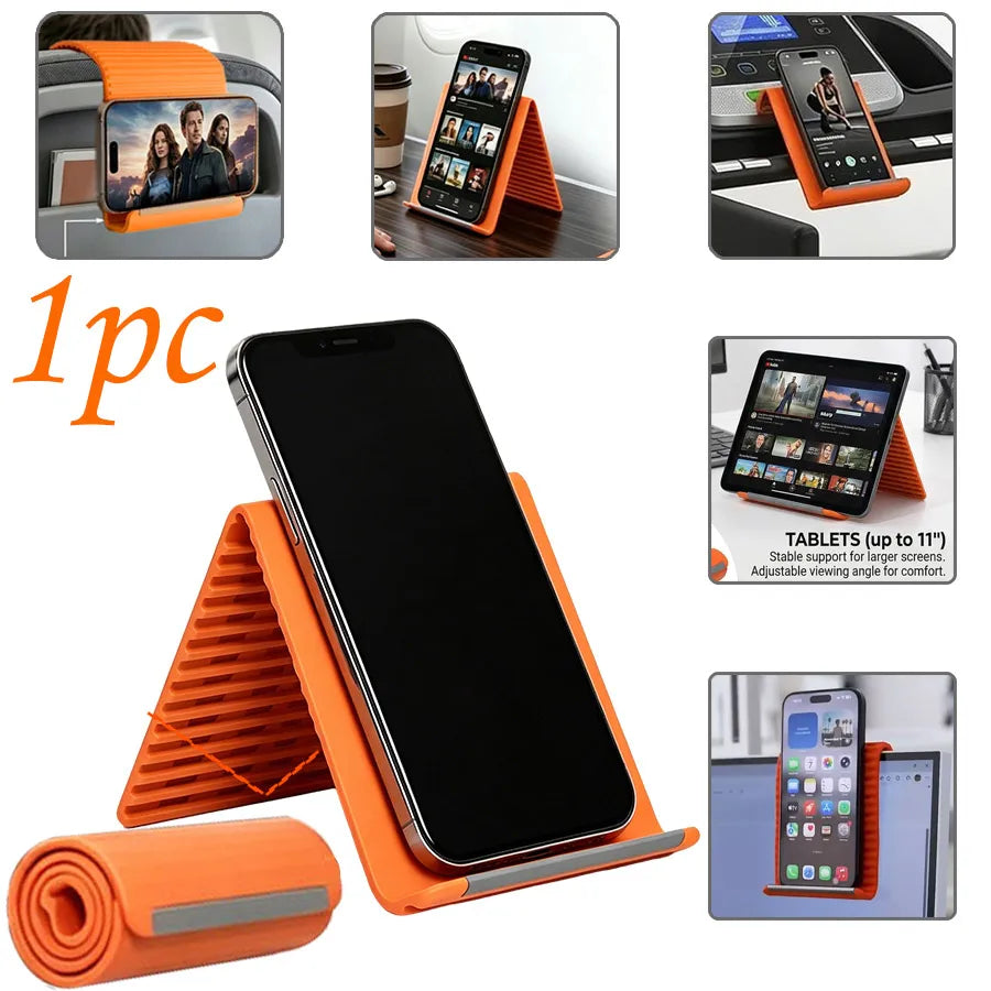 3/1Pcs Portable Phone Stand with Flexible Deformation and Adjustment–Made of aluminum alloy and silicone, non-slip desktop stand
