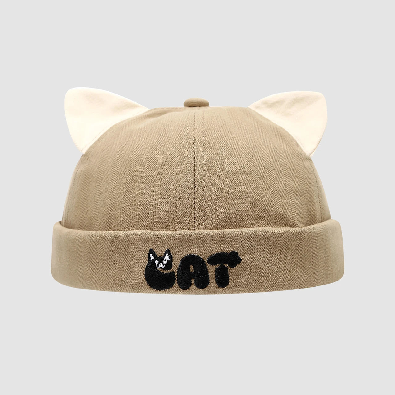 Cute Cat Ear Baby Docker Hat Cartoon Solid Color Toddler Brimless Cap Boy Girl Beanies Summer Cotton Kids Melon Landlord Hats