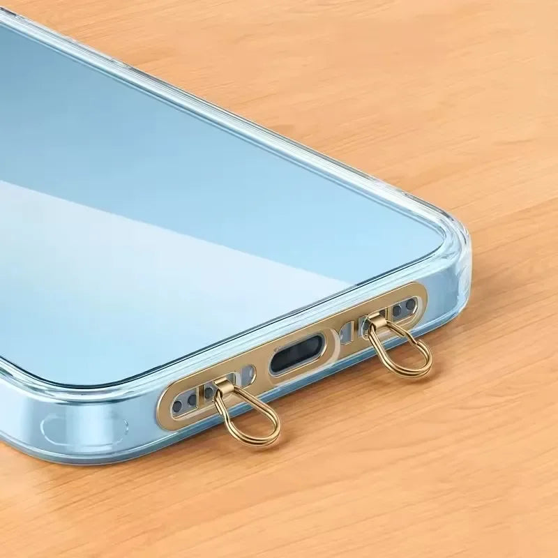 New Ultra-thin Metal Phone Lanyard Gasket Patch Stainless Steel Sturdy Hanging Cord Clips Cellphone Safety Connecter Accessories