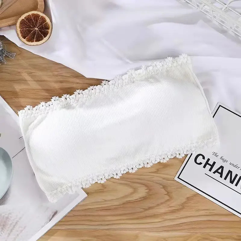 Lace Strapless Bra Women Sexy Tube Top Invisible Push Up Bralette Lady Seamless Underwea Lingerie Summer Chest Wraps Crop Tops