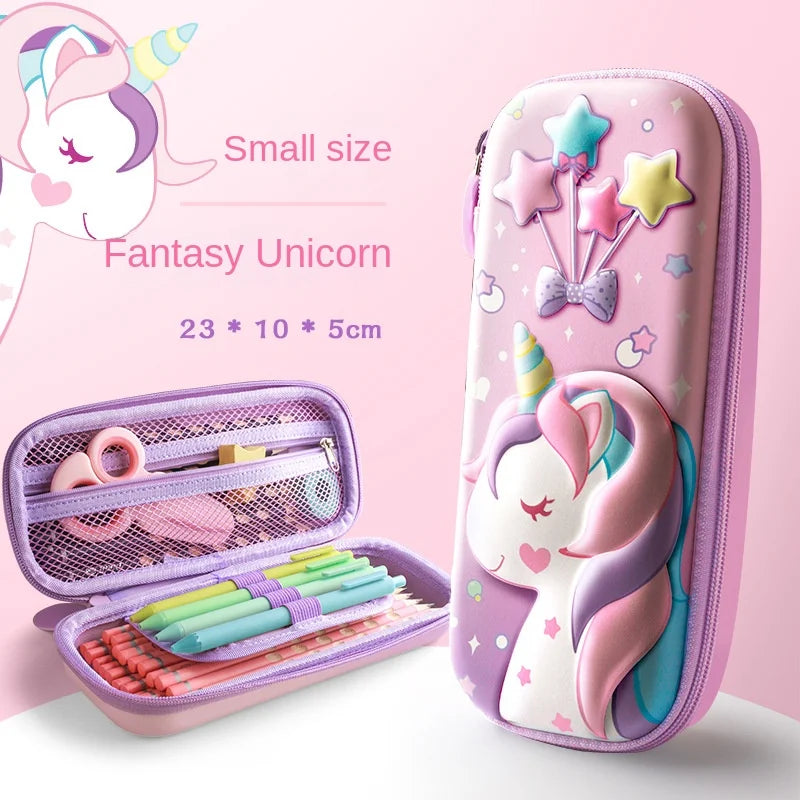 3D EVA Unicorn Cute Pencil Case Cartoon Stationery Box Girls Color Pencil Box Student Pen Case School Supplies Gifts Ipad Case
