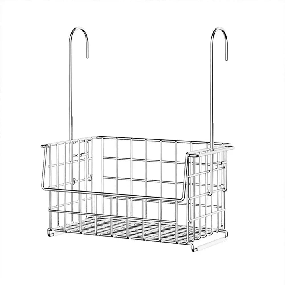Stainless Steel Bathroom Shelf No-Drill Shower Holder Hanging Organizer Tall-Rail Shower Storage Rack Shower Basket With Hooks