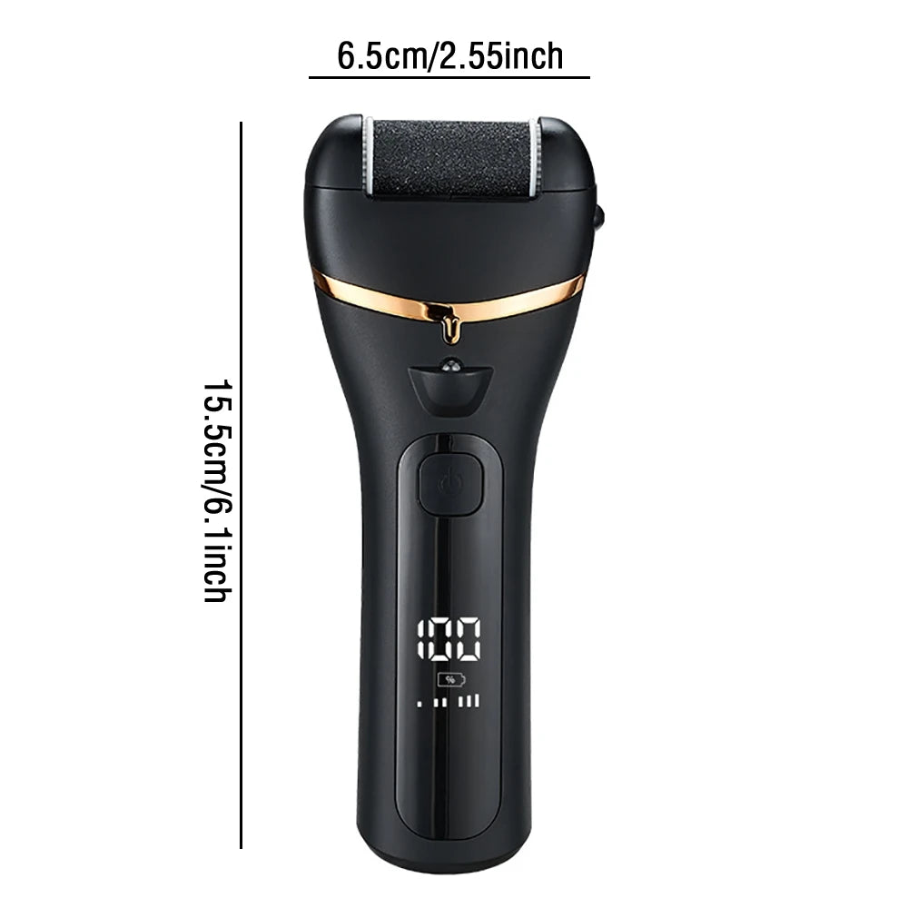 Electric Callus Remover Professional Foot File Pedicure Machine 3 Heads Adjustable Speeds Rechargeable Heel Dead Skin Scrubber