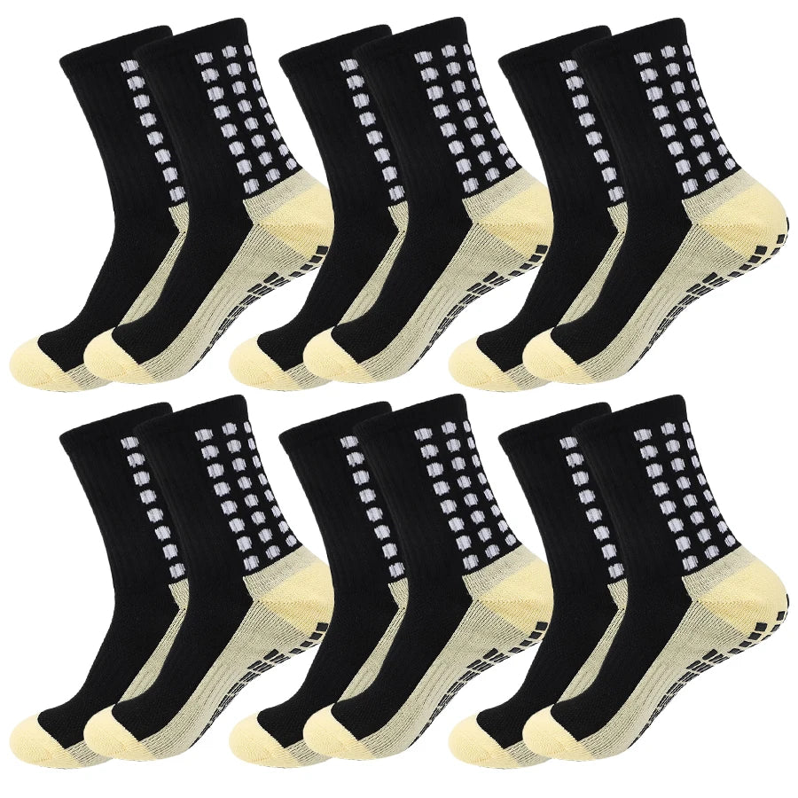 6 Pairs Men Women Non Slip Grip Socks Football Basketball Soccer Rugby Baseball Cycling Running Hiking Tennis Skateboard