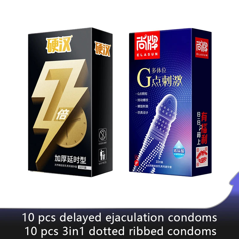 Delayed Ejaculation Condoms 7 Times Reduce Sensitivity For Men Ultra Thick 0.07mm Thicker Condom Penis Cock Sleeves Sex Toys