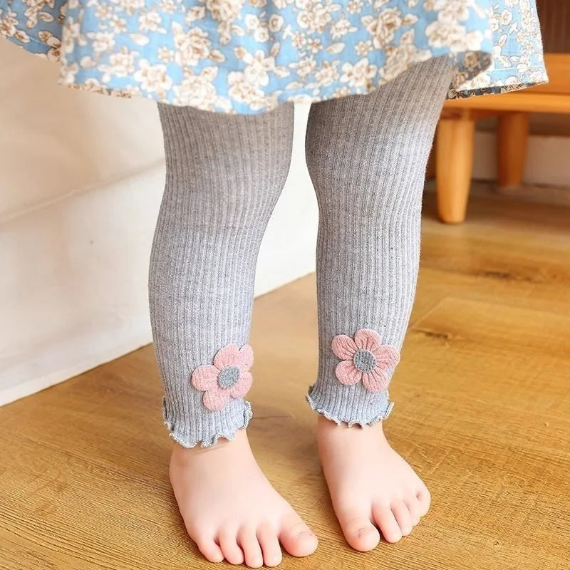 Baby Leggings for Spring and Autumn Cotton Children's Adjustable Pants Baby Girls Look Good Long Pants for Outerwear Clothing