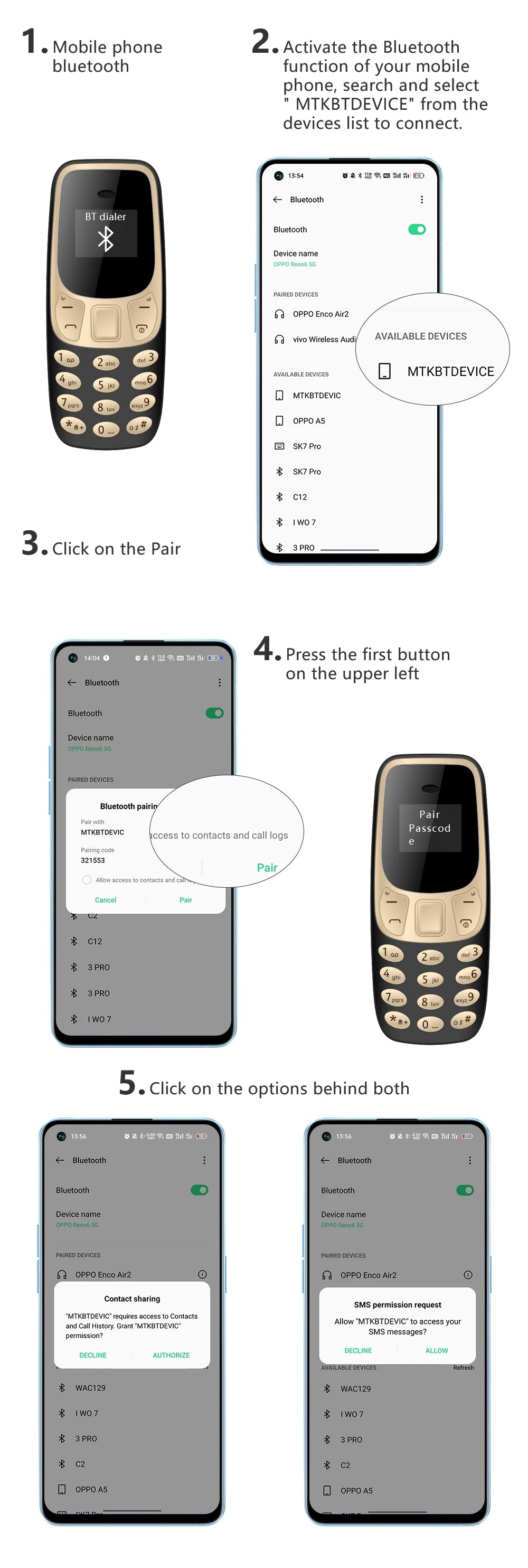 SERVO BM10 Tiny Mobile Phone 2G GSM Bluetooth Earphone Voice Changer Dialer mini Telephone Call Recording Dual SIM Dual Standby Unlocked Small Cellphone