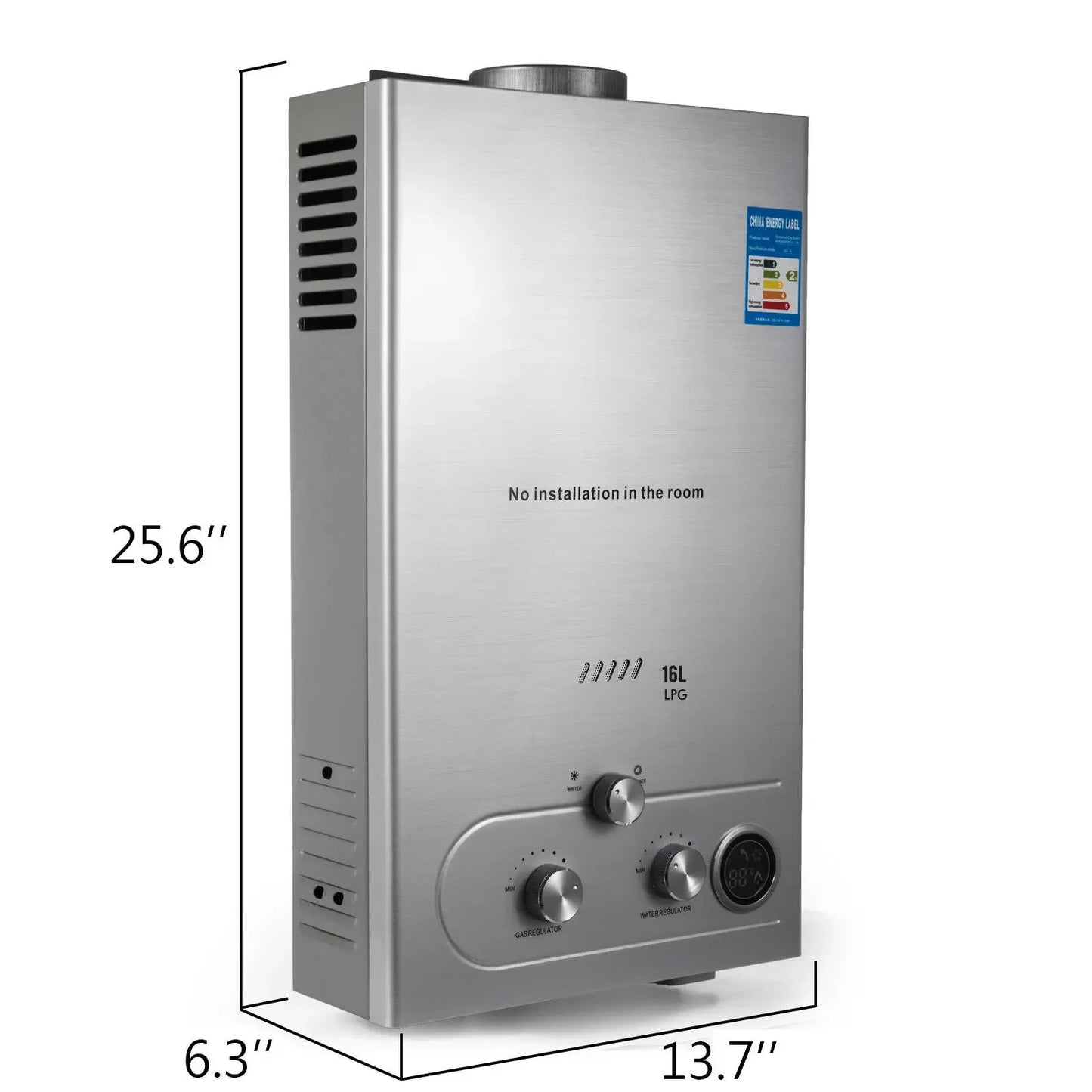 LPG 6L/8L/10L/12L/16L/18L Wasser Heizung 36KW Instant Liquefied Petroleum Gas Wasser heizung Edelstahl Kessel Kit Portable