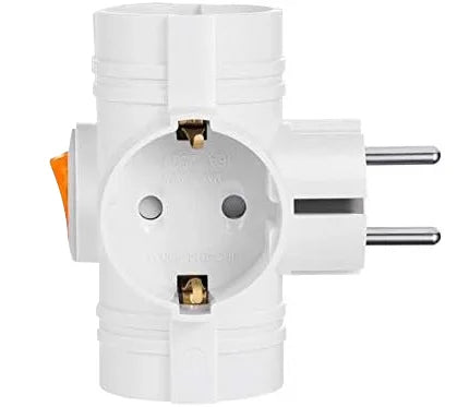 EU Converter Plug Adapter Electrical Socket With Switch German Standard 1 to 3 Way Outlets Double Plug Wall Socket Extender