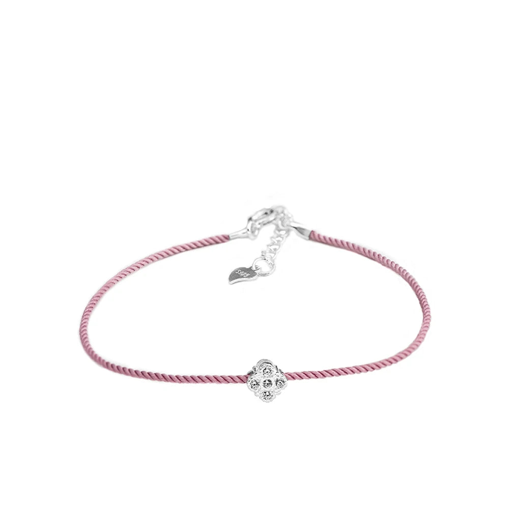 La Monada Red Thread For Hand Women's 925 Sterling Silver Bracelets Square Zircon Red String Rope Jewelry Bracelets For Women