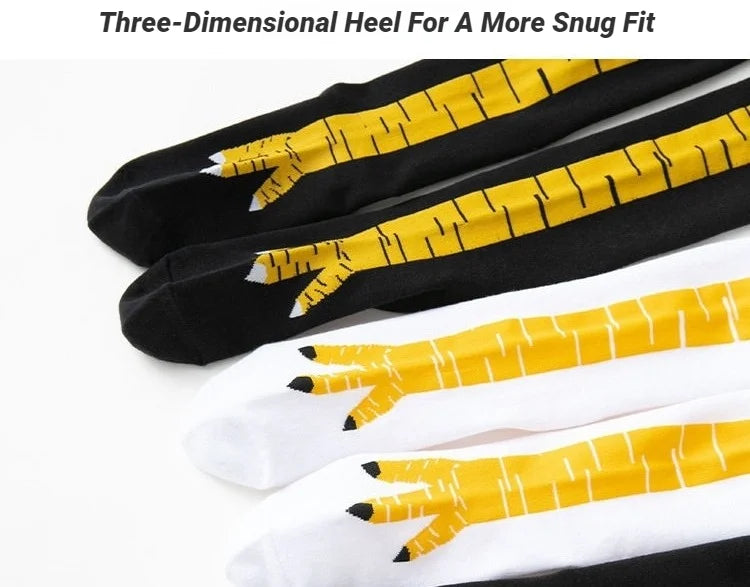 CHUANGERM Men Funny 3D Chicken Print Socks High Flexibility Thigh High Tube Sock Fashion Thin Toe Feet