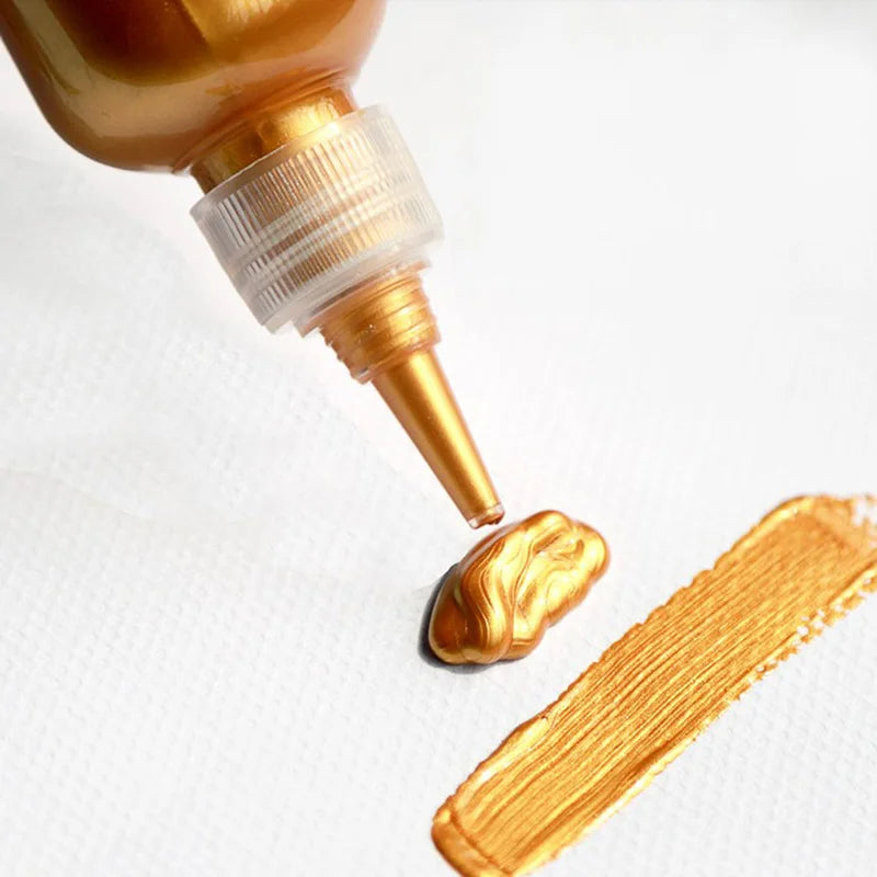 60ml Gold Paint Metallic acrylic paint waterproof not faded DIY painted Pigments