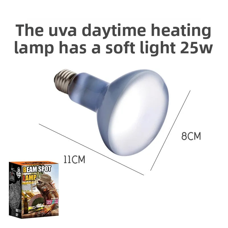 SuperRep Frosted UVA Reptile Heat Lamp-Daylight Basking Bulb for Tortoises & Bearded Dragons-Gentle Warming Light for Terrariums