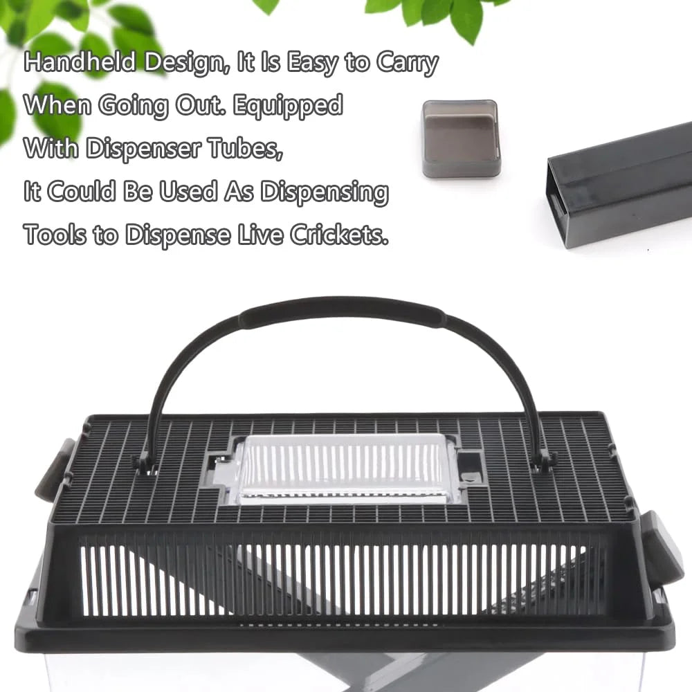 Insect Breeding Box Clear Cricket Keeper Escape Proof Reptile Feeder Habitat Ventilated Bug Terrarium Container Easy Clean