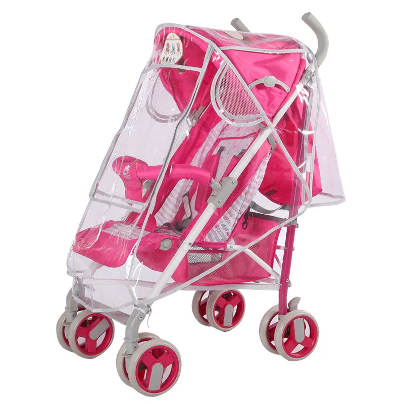 Transparent Baby Trolley Rain Cover Universal Waterproof Breathable Stroller Raincoat Zipper Opens Umbrella for Cart Accessories