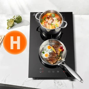 KICHPOWER 30cm 2 plates 1-99 Min Timer Touch Control 3300W Induction Hob