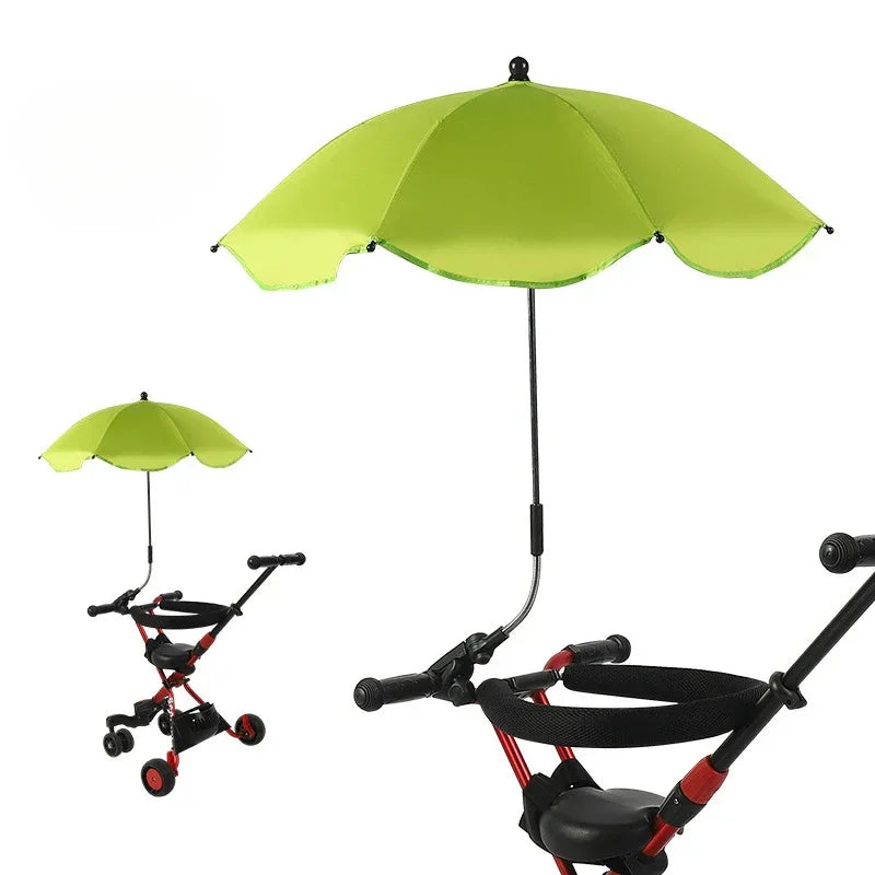 Universal Sun Umbrella for Baby Stroller UV Protection Pram Umbrella 360° Adjustable Rainproof and Windproof Sunshade Parasol