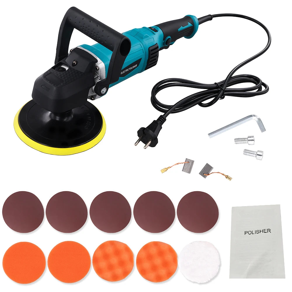 Podofo Car Buffer Polisher 1580W 6inch Car Polisher 7 Variable Adjustable Speeds Car Polishing Machine for Car Detailing Waxing