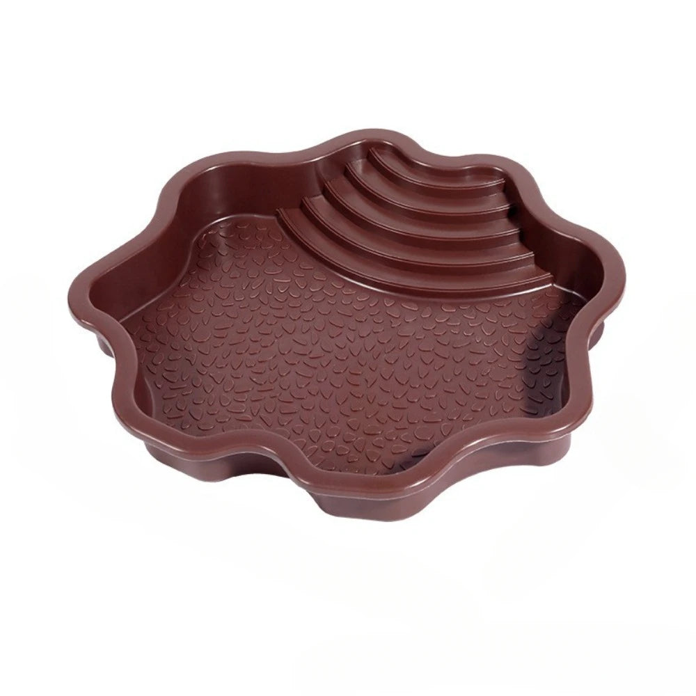 Turtle Bathing Pool, Reptile Feeding Dish Water Pot, Landscape Fish Tank Decoration,Turtle Bath Pool for Aquatic Climbing Pet