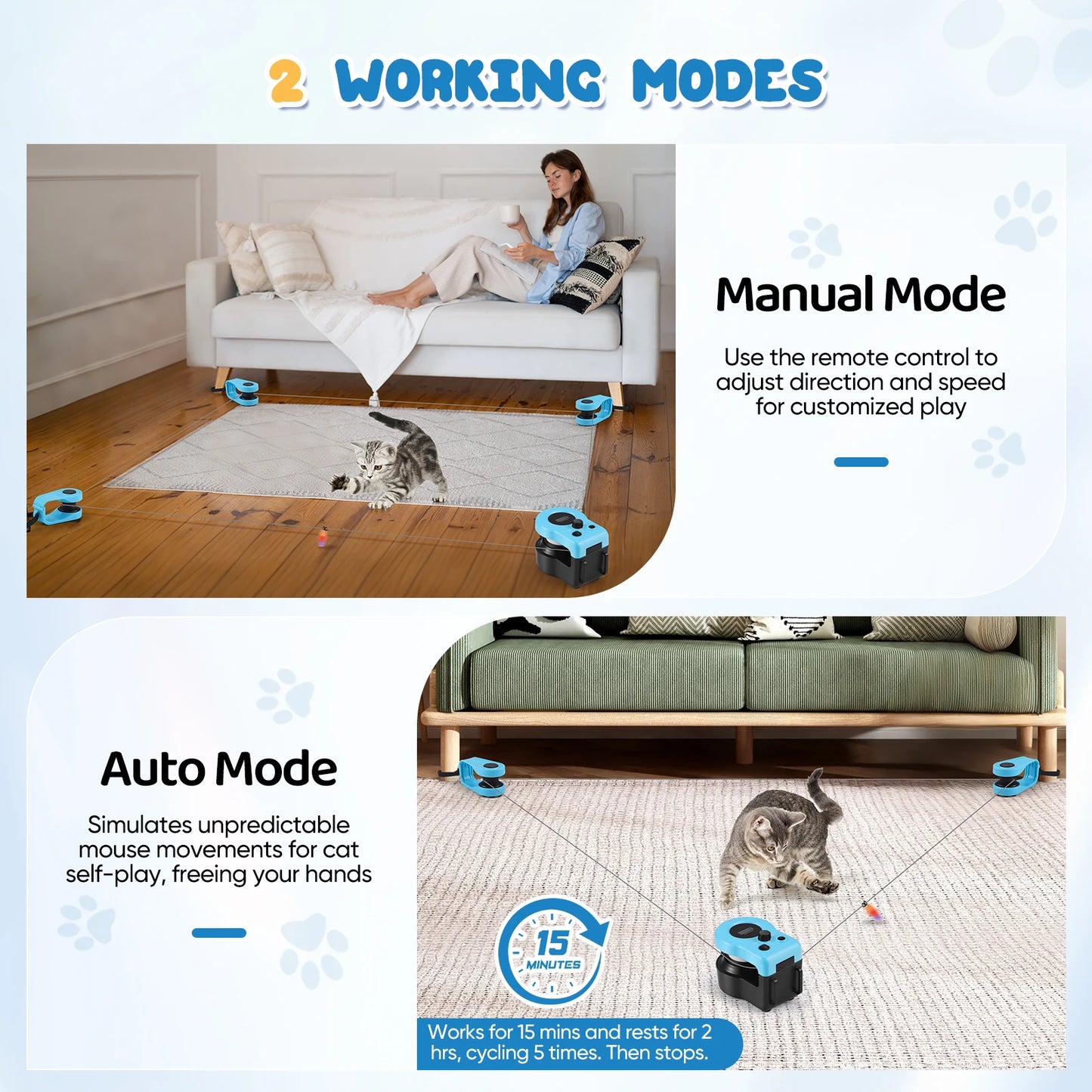 Cat Toys for Indoor Cats Interactive Cat Toy Wheel Exerciser New Cat Treadmill for Indoor Adjustable Speed Simulated Hunting Toy