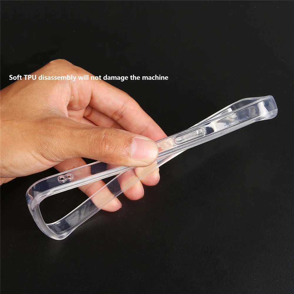 Slim Clear Silicone Bumper Frame For iphone 16 Pro Max 15 14 13 12 Mini Soft TPU Anti-Knock Protective Phone Case
