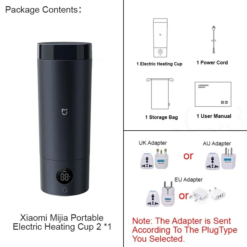 NEW Mijia Portable Electric Kettle 2 Thermos Cup Fast Water Boiler 350ml Smart Temperature Insulated Kettle Travel (CN)