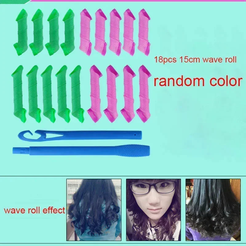 Heatless Hair Curles 10/12/18pcs No Heat Hair Rollers Volume Curles Women Hair Curlers Soft Flexirods Rolller Curling Hairs Tool
