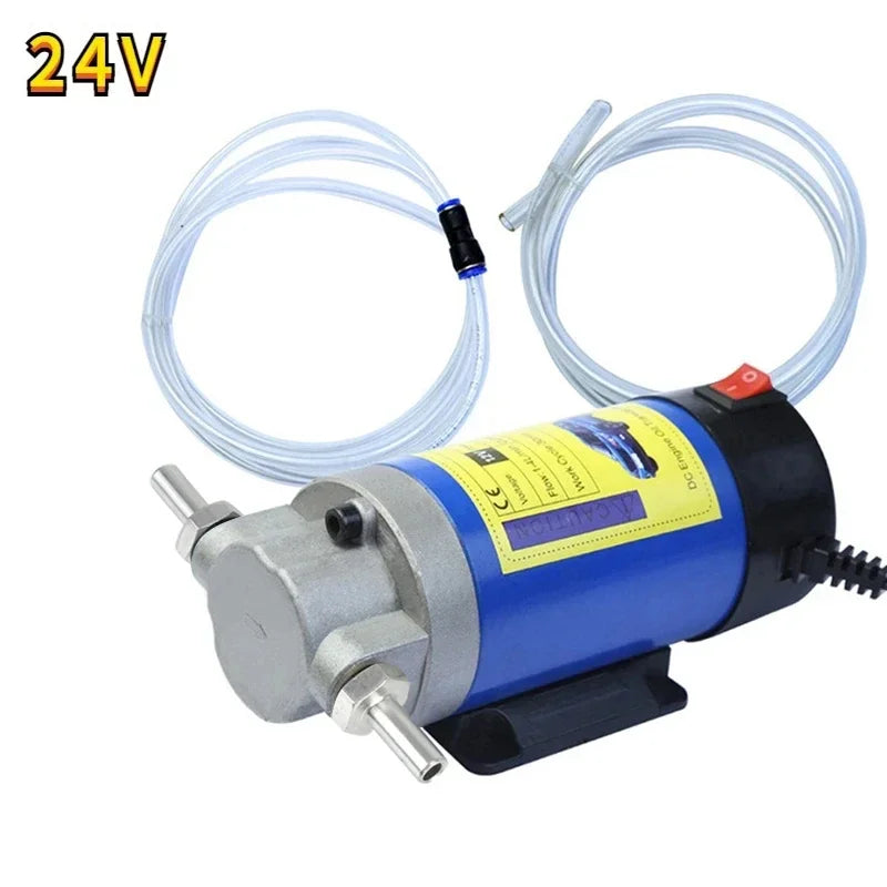 12V/24V Portable Electric Oil Transfer Pump - 1-4L/min Fuel/Diesel Extractor for Car, Boat, Motor - Auto Shutoff Siphon Tool