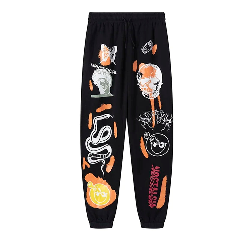 2025 Women Sweatpants Joggers Y2K Harajuku Cartoon Skull Printed Streetwear Sweatpants Pants Casual High Waist Sweatpants Y2K