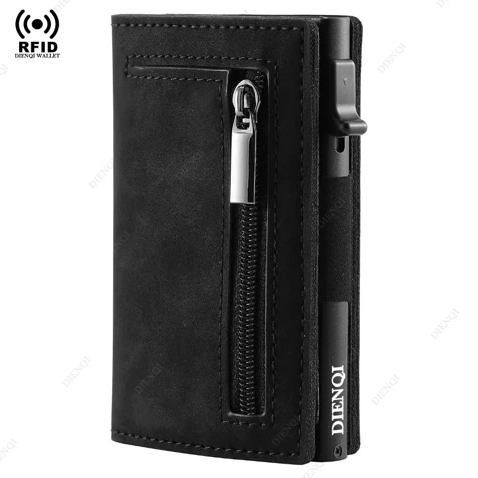 Luxury RFID Blocking Card Holder Men Wallets Money Bag Metal Credit Cardholder Aluminium Slim Thin Smart Minimalistic Wallets