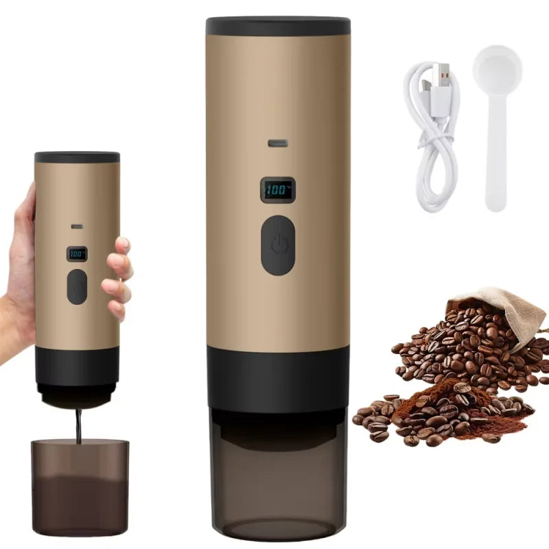 7800mAh Long-Lasting 3-in-1 Portable Coffee Maker, Electric Capsule Coffee Machine for Car, Travel & Camping