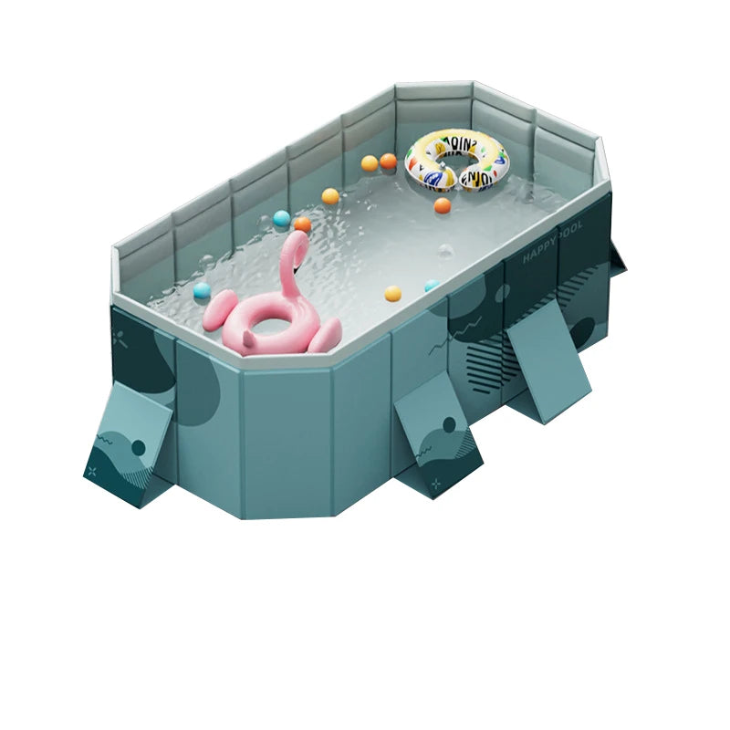 Foldable Pool For Family Non Inflatableframe Outdoor Swimming Pool Kiddie Pools Thickened Support Above Ground For 1~8 People Can Connected Water Pump