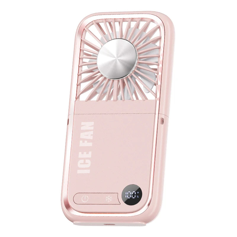 Multifunction Foldable Hand Fan USB Charging Mini Portable Hanging Neck Air Cooling Fan Semiconductor Refrigeration Small Fan
