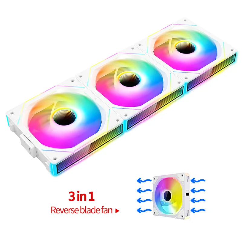 Teucer JM-1 PC Case Fan Mirror Cycle ARGB Light 120mm 3in1 800-2000rpm 12v/4Pin PWM Low noise Chassis Water Cooling Ventilador