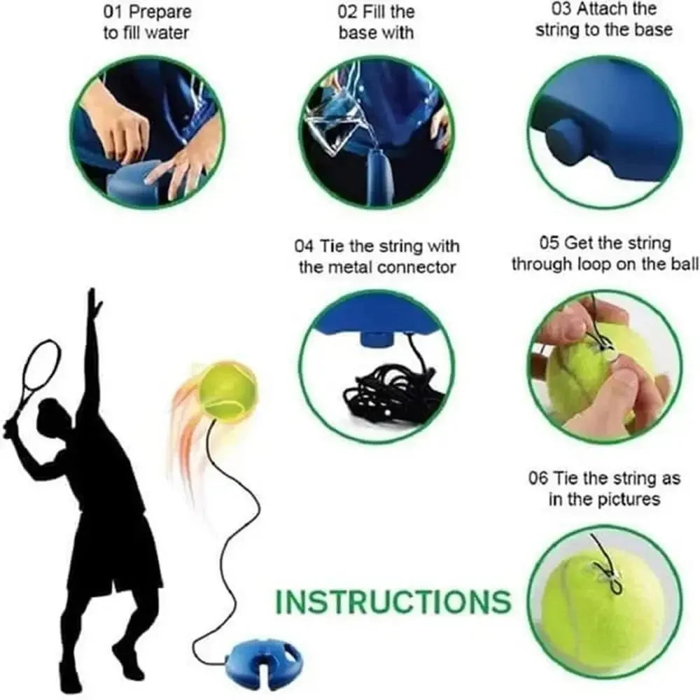 Professional Tennis Training Aids Bases With Elastic Rope Ball Practice Self-Duty Rebound Tennis Trainer Tennis Practice Tool