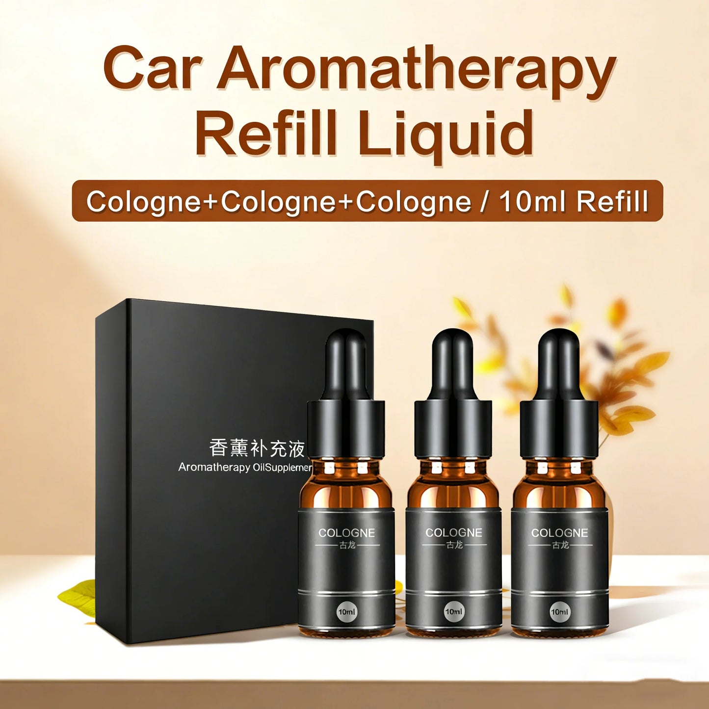 3 Bottles 10ml Essential Oil Car Perfume Air Freshener Refill Smell Fragrance Aroma Diffuser Plant Essential Oil for Humidifie