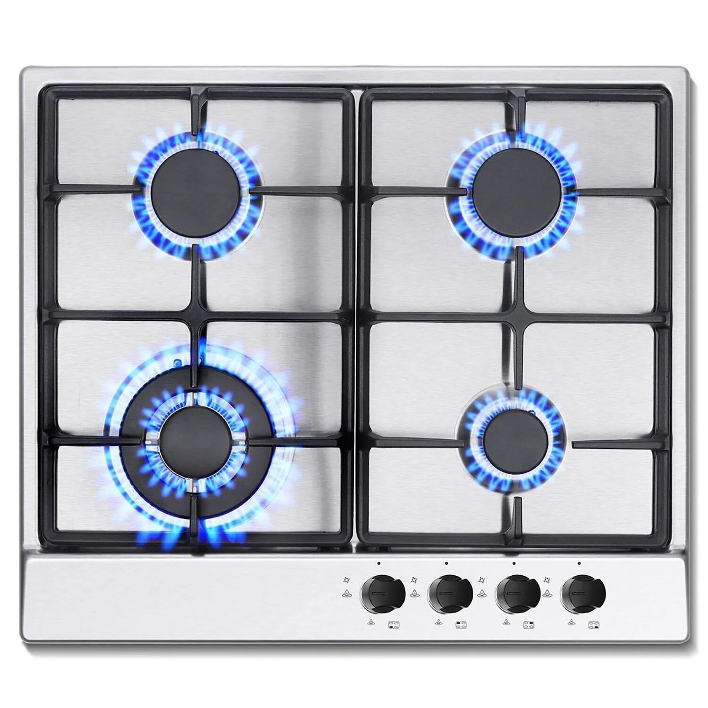 TopStrong 2/4/5 Burner 4200W Stainless Steel Auto Flame Protection Built-in for Natural Gas/Propane, Easy Clean, 30cm Gas Hob
