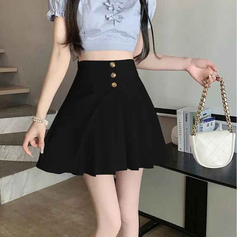 Black Pleat Skirts for Woman White High Waist Pleated Mini Clothes Short Kawaii Cute Women's Skirt Aesthetic Cheap Summer 2025 V