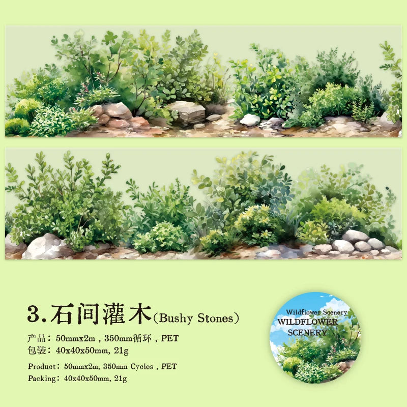 50mm*2m Plant flower landscape PET Tapes Creativity Scrapbooking Hand Account Adhesive hand made Diy Junk Journal Craft Supplies