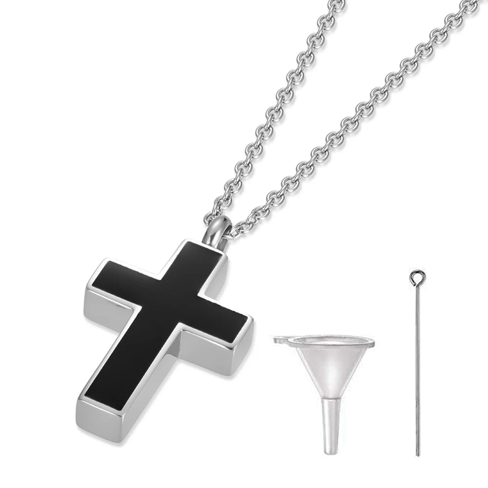 Cremation Necklace - Stainless Steel Ashes Pendant for Human Ash, Memorial Urn Jewelry Keepsake