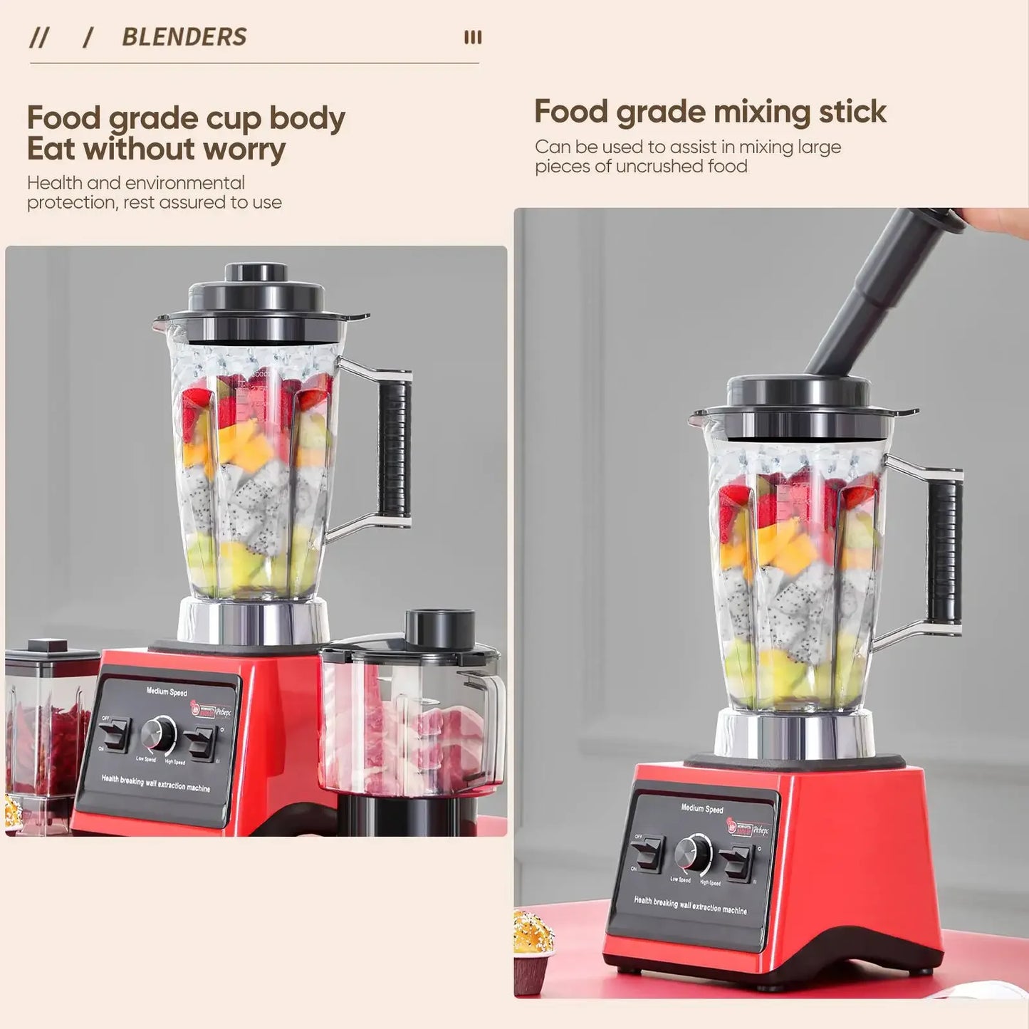 9500W Fuel Table Blender Juicer Smoothie Maker 3-In-1 0.5/1.5/3L Container Food Processor Blenderboxer for Ice Nut Fruit