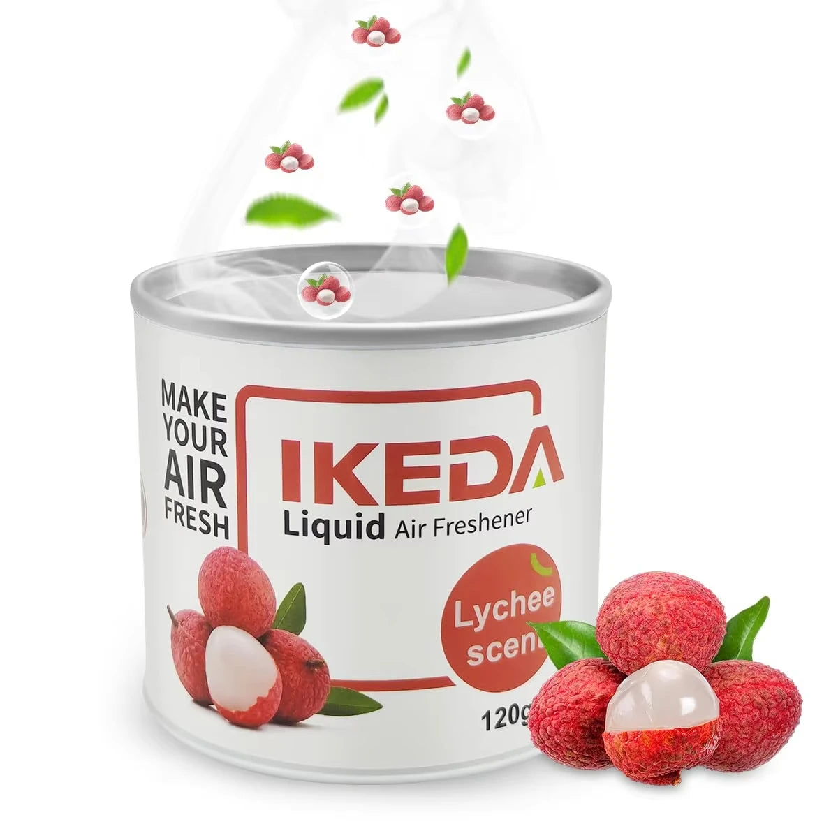 IKEDA Liquid Air Freshener Peach Scent, Odor Eliminator Deodorizer, Long-Lasting Freshness, Europe Style 120ml Bottle