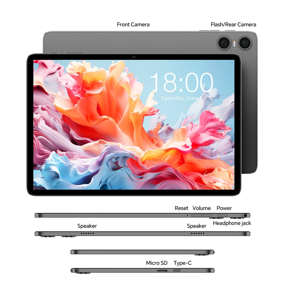 Teclast P30T Set 10.1" Tablet Android 16 Gemini AI Unisoc 8-core CPU 16GB(3GB+13GB Expansion) RAM 128GB ROM 6000mAh Keyboard/Case/Mouse/Stylus/Headphone/Stand