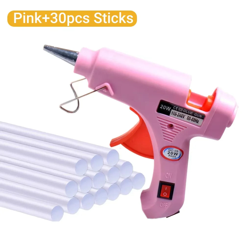 20W Mini Hot Melt Glue Gun EU Electric DIY Industrial Household Repair Tool with Thermo Heat Temperature